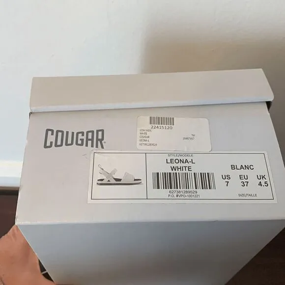 Cougar premium leather upper/ lining water repellent comfy sandal in white