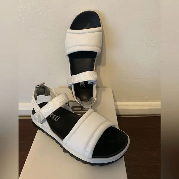 Cougar premium leather upper/ lining water repellent comfy sandal in white