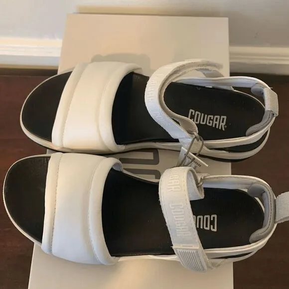 Cougar premium leather upper/ lining water repellent comfy sandal in white