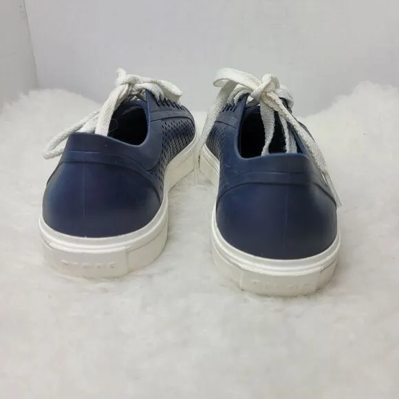 Crocs Citilane Roka Rubber Court Lace Up Navy Waterproof Sneaker Shoes Size 8
