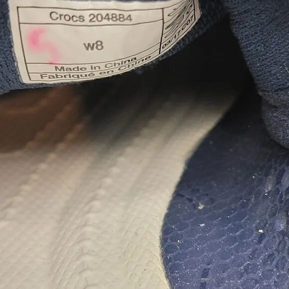 Crocs Citilane Roka Rubber Court Lace Up Navy Waterproof Sneaker Shoes Size 8