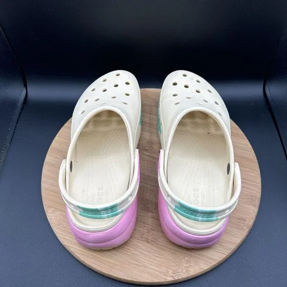 Crocs Classic Platform Ombre Clog Womens Size 11 Sandals Yellow Waterproof Shoes