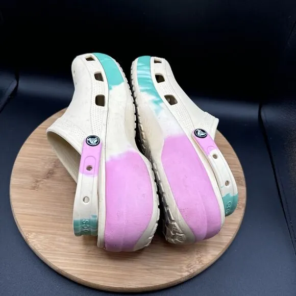 Crocs Classic Platform Ombre Clog Womens Size 11 Sandals Yellow Waterproof Shoes