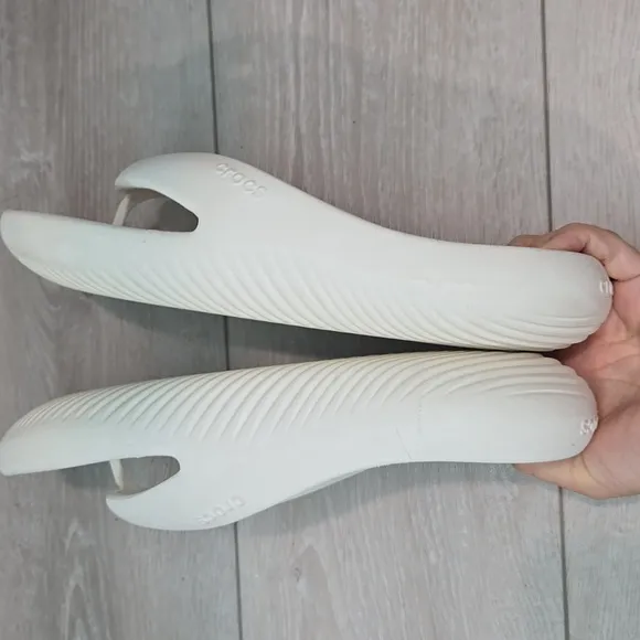 Crocs Mens Thong Rubber White Crocs Flip Flops Sandals Shoes Sz 11