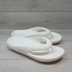 Crocs Mens Thong Rubber White Crocs Flip Flops Sandals Shoes Sz 11