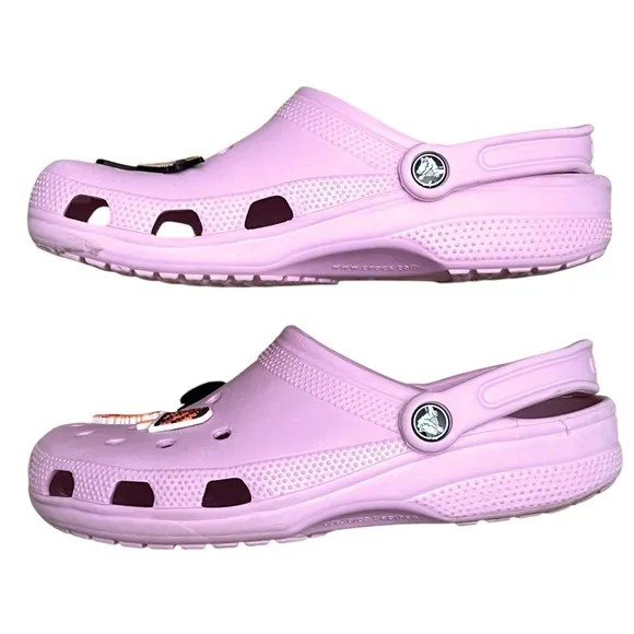 Crocs Pink Dunkin Donuts Charms Baya Clogs Comfortable Shoes Slip On Men’s 8