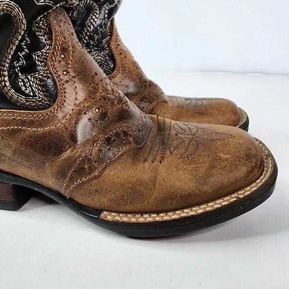 Dan Post Western Boots Boys Square Toe Distressed Tan Bone DPC2925 10.5 D
