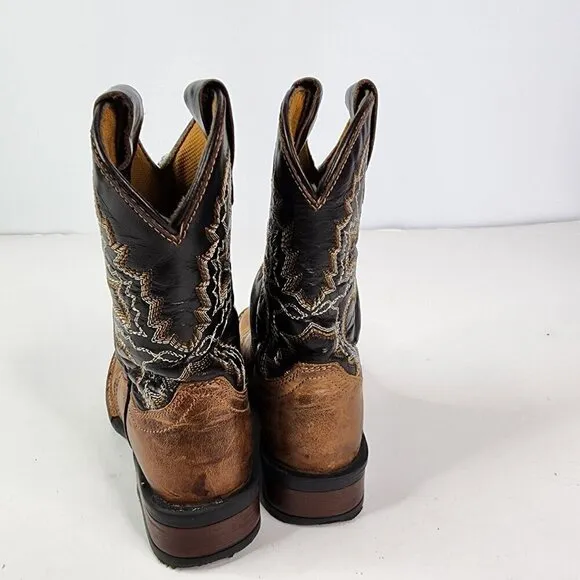 Dan Post Western Boots Boys Square Toe Distressed Tan Bone DPC2925 10.5 D