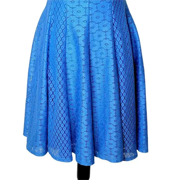 DANNY AND NICOLE Women's Regular Floral Mesh A Line Dress Size 6 Light Blue