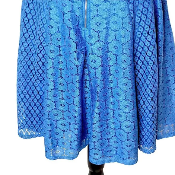 DANNY AND NICOLE Women's Regular Floral Mesh A Line Dress Size 6 Light Blue