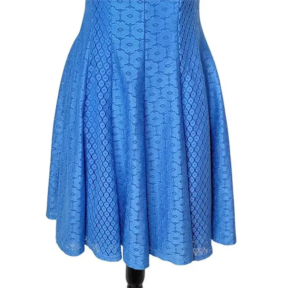 DANNY AND NICOLE Women's Regular Floral Mesh A Line Dress Size 6 Light Blue