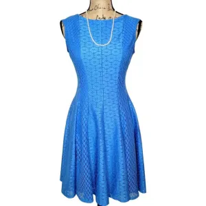DANNY AND NICOLE Women's Regular Floral Mesh A Line Dress Size 6 Light Blue