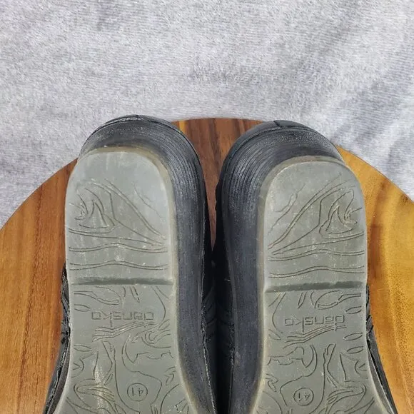 Dansko Boots Womens 10.5 41 Black Nubuck Leather Shirley Zip Wedge Ankle Booties