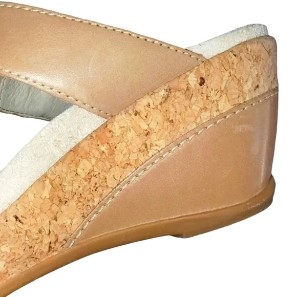 DANSKO Carla Tan Wedge Cork Leather Adjustable Strap Slide-on Sandal‎ Wom…
