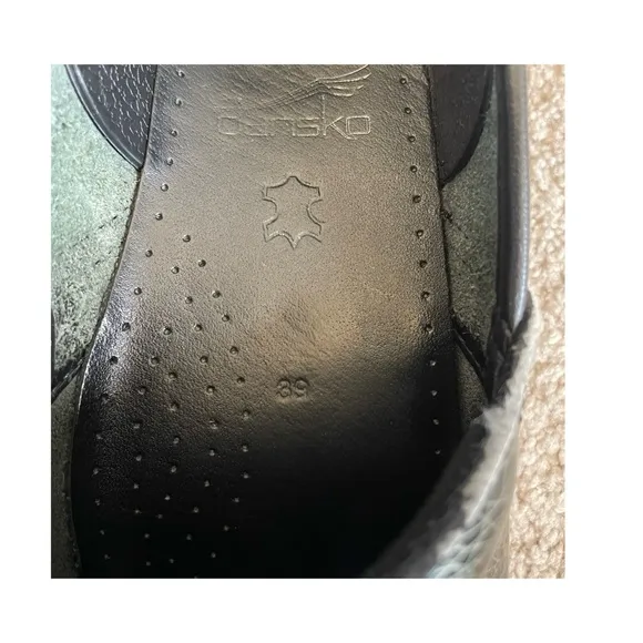 DANSKO Clog Shoes Scribble Black Gold Patent Leather Comfortable 39 9