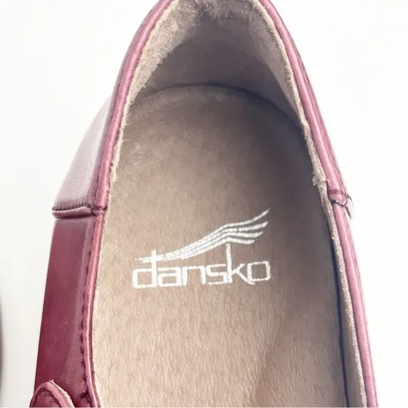 DANSKO Dianne Leather Upper Cabernet Adjustable Strap Mary Jane Heels Size 8