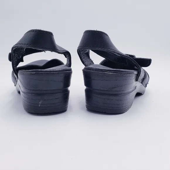 Dansko Margrete Mary Jane Clogs Comfort Shoes Black Leather Size 41