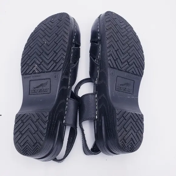 Dansko Margrete Mary Jane Clogs Comfort Shoes Black Leather Size 41