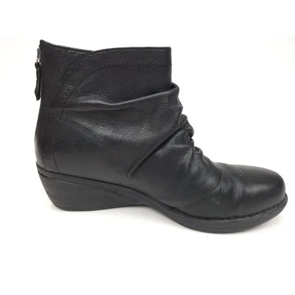 DANSKO Womens Arisa Black Leather Back Zip Ankle Short Boots Size 40 US 9.5-10