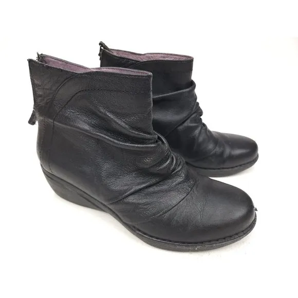 DANSKO Womens Arisa Black Leather Back Zip Ankle Short Boots Size 40 US 9.5-10