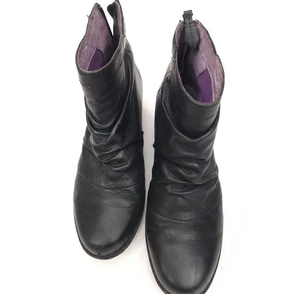DANSKO Womens Arisa Black Leather Back Zip Ankle Short Boots Size 40 US 9.5-10