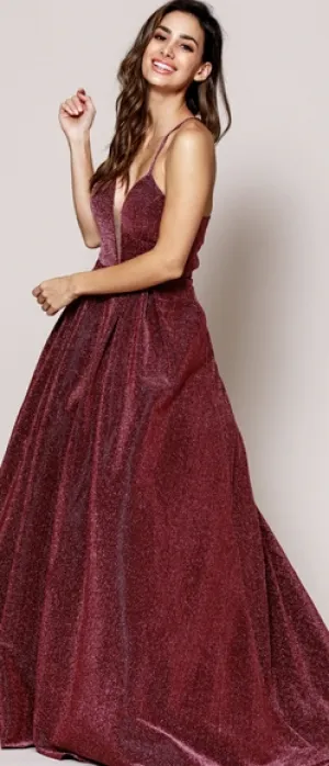 Dark rose sparkle formal evening homecoming prom party pageant dress