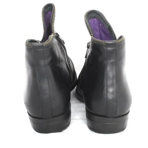 David Tate Ming Women's Leather Double Zipper Ankle Boots Size 11WW