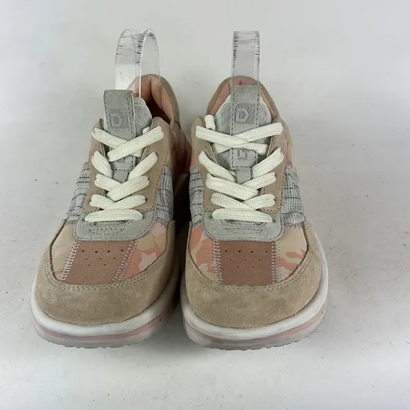 Deckers x Lab pink white waterproof athletic platform running shoes women’s 8