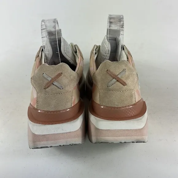 Deckers x Lab pink white waterproof athletic platform running shoes women’s 8