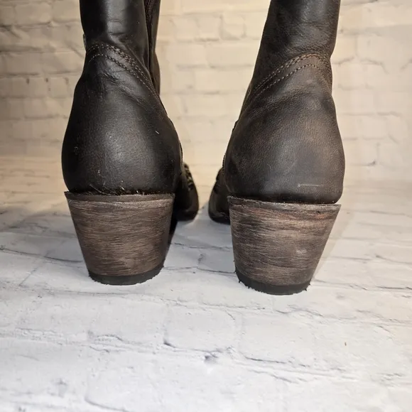 Denver Mountain Boots Studded Dark Brown Leather Women's Boots Size 7