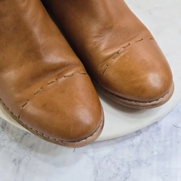 Diba True River Queen Ankle Booties Size 8.5 Camel Leather Western Prarie