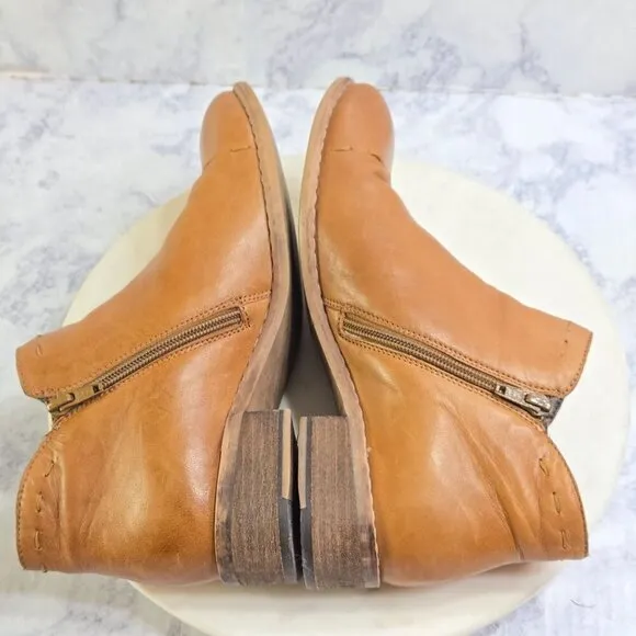 Diba True River Queen Ankle Booties Size 8.5 Camel Leather Western Prarie