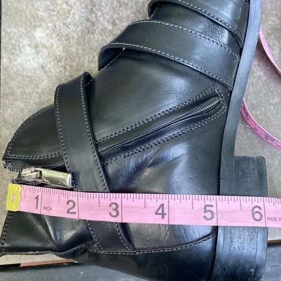 Diesel black gold leather ladies biker boots size 8