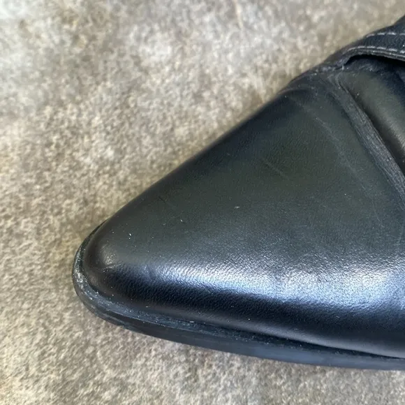 Diesel black gold leather ladies biker boots size 8