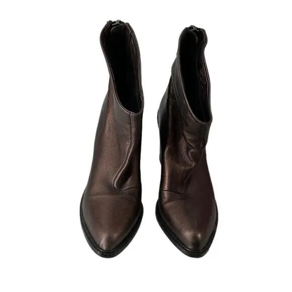Diesel Ozys Boot leather bronze brown Metallic cowboy  western boho sz 7.5