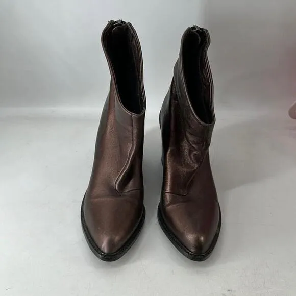Diesel Ozys Boot leather bronze brown Metallic cowboy  western boho sz 7.5