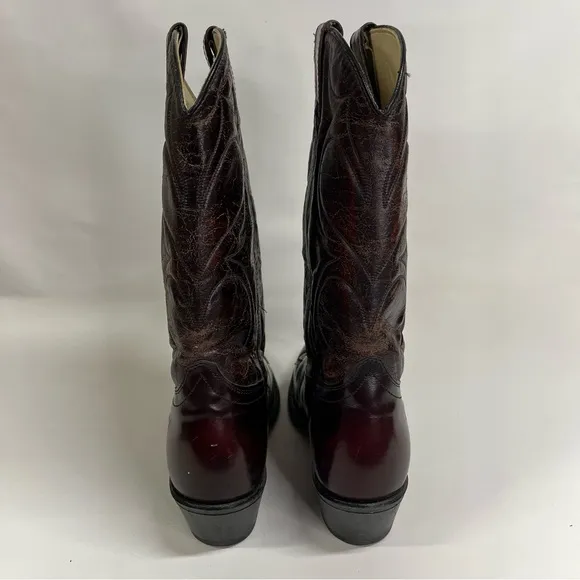 Dingo 8.5 mens vintage western cowboy boots red leather heel