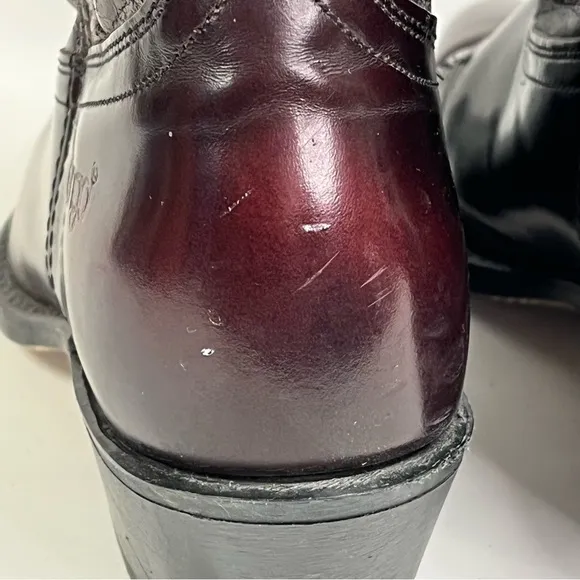Dingo 8.5 mens vintage western cowboy boots red leather heel