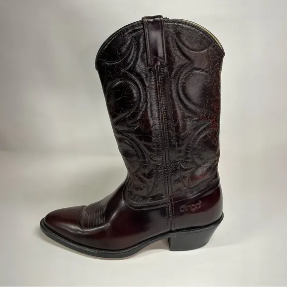 Dingo 8.5 mens vintage western cowboy boots red leather heel