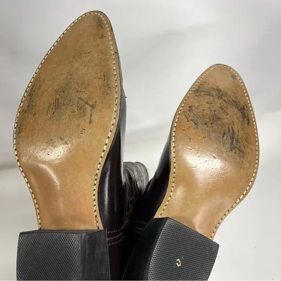 Dingo 8.5 mens vintage western cowboy boots red leather heel