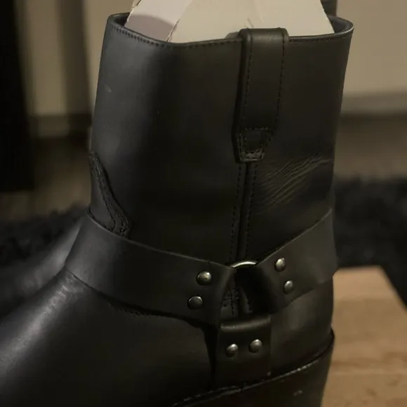 Dingo Black Rev up Mens Motorcycle Harness Leather Boots 10 D