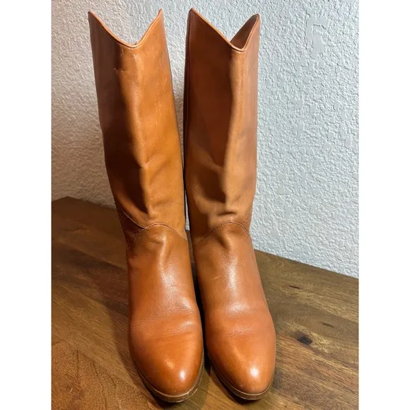 DINGO Leather Cowboy Boots Western Style Detail Brown Boots Women's size 7.5