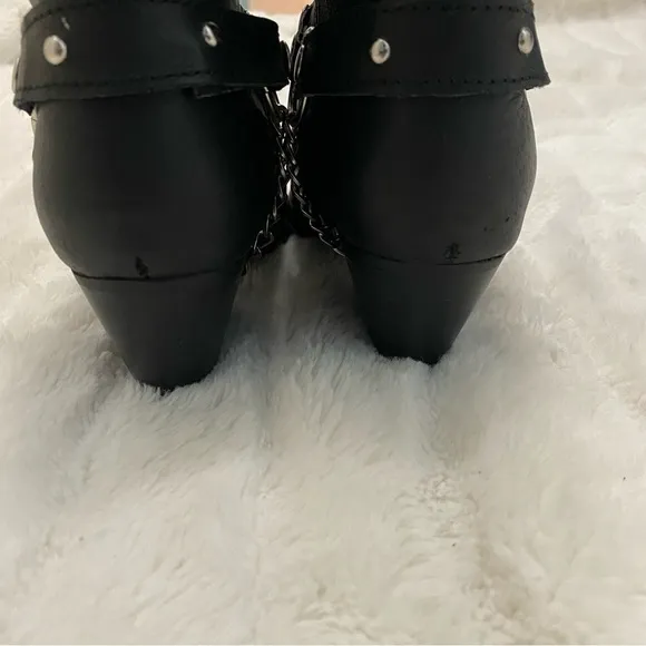 Dingo Leather Cowgirl Slouch Boots Black Size 5.5