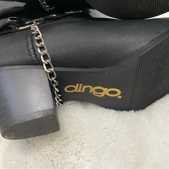 Dingo Leather Cowgirl Slouch Boots Black Size 5.5