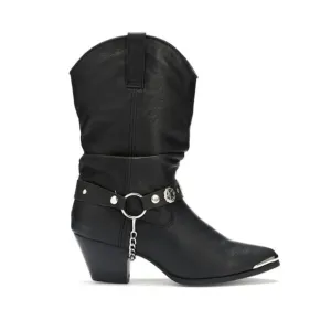 Dingo Leather Cowgirl Slouch Boots Black Size 5.5