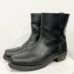 Dingo Mens Dean Harness Square Toe Motorcycle Boots Mid Calf DI19090 13D Black