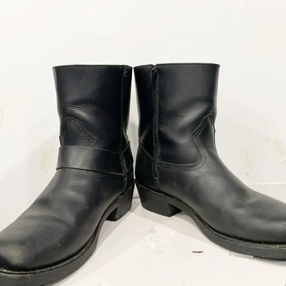 Dingo Mens Dean Harness Square Toe Motorcycle Boots Mid Calf DI19090 13D Black