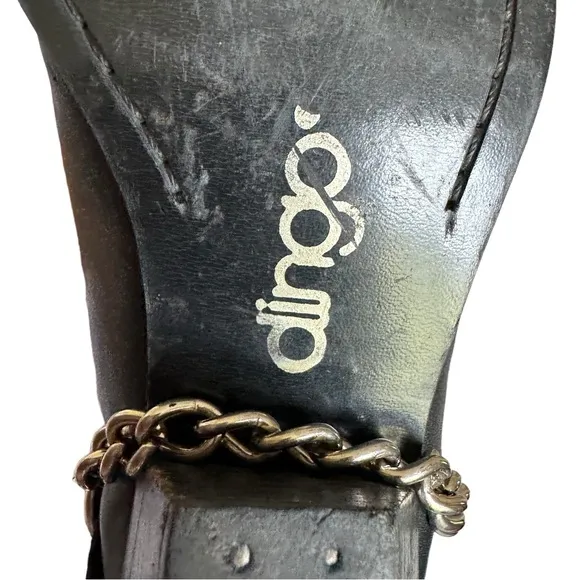 Dingo Olivia Harness Round Toe Black Leather Cowgirl Western Heeled Boots Womens
