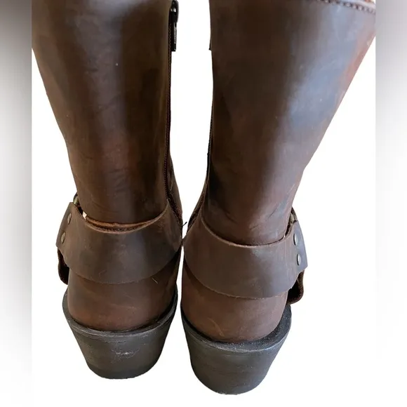 DINGO REV UP LEATHER HARNESS BOOT Men's Brown Zip Up Motorcycle Boots sz 12 NWOT