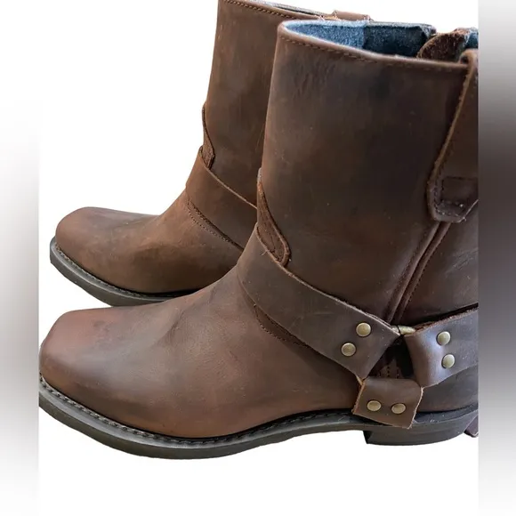 DINGO REV UP LEATHER HARNESS BOOT Men's Brown Zip Up Motorcycle Boots sz 12 NWOT